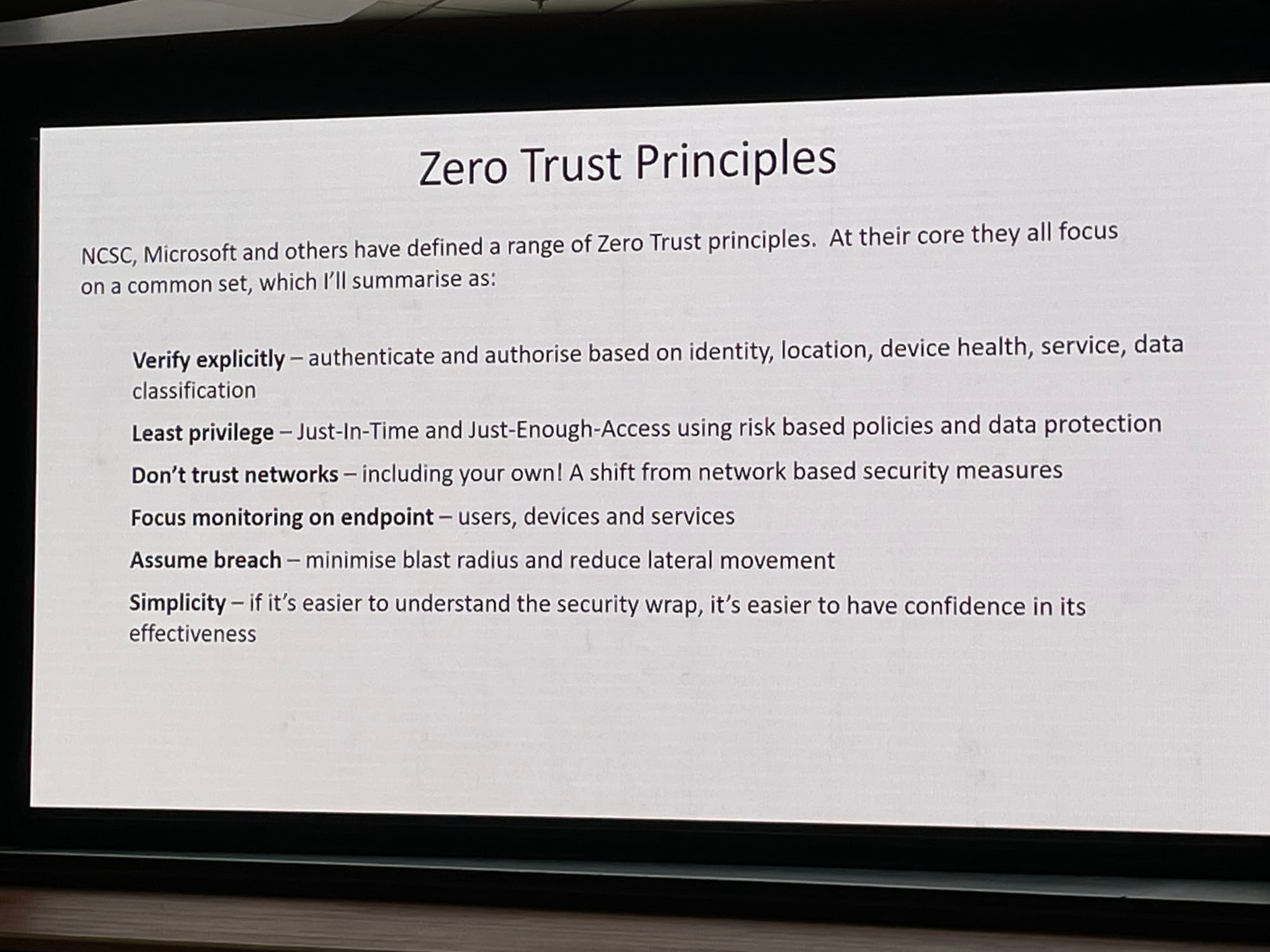BT's Zero Trust principles (Image: The Stack)