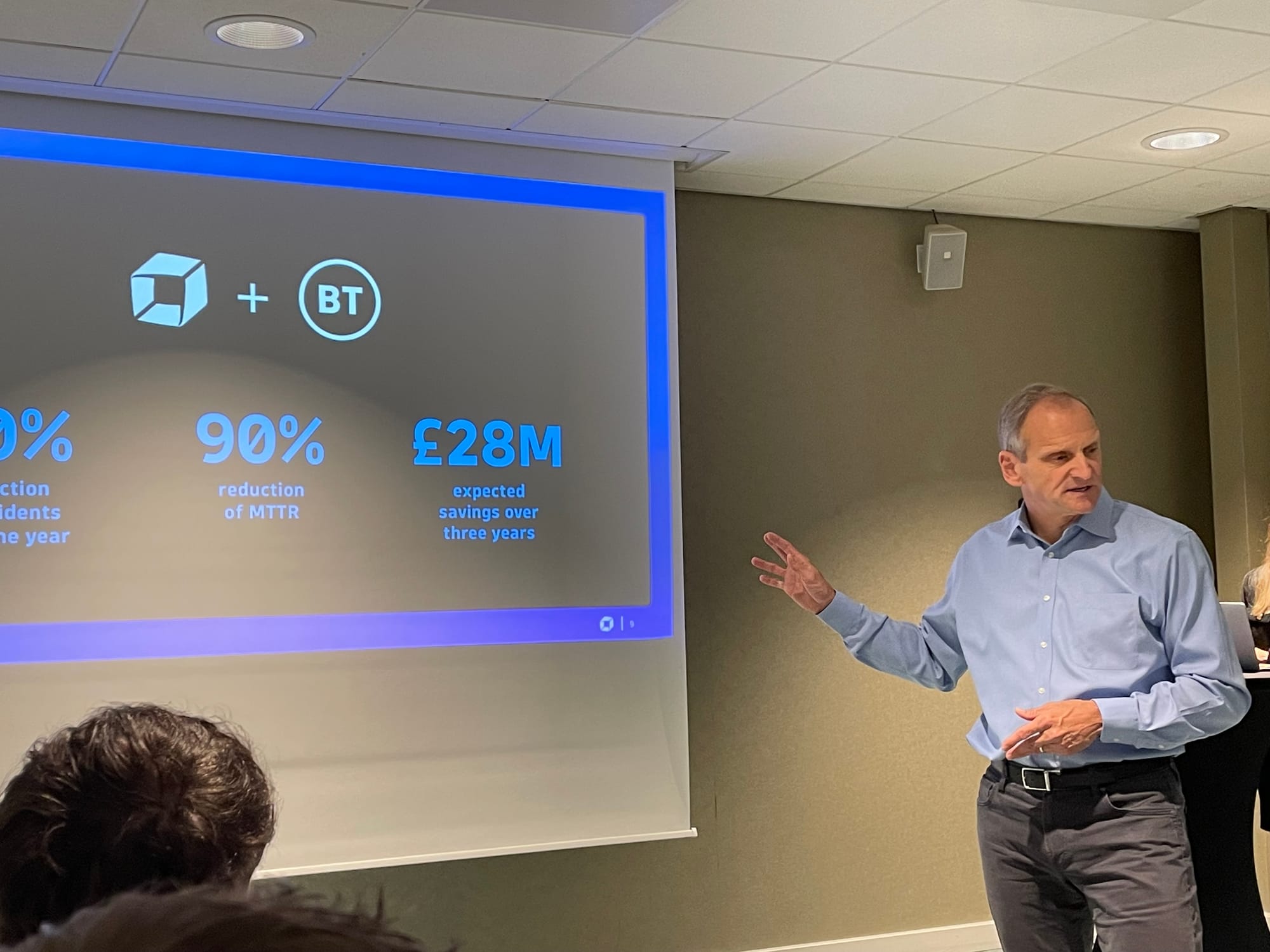 Rick McConnell, CEO, tells journalists about Dynatrace's work with BT